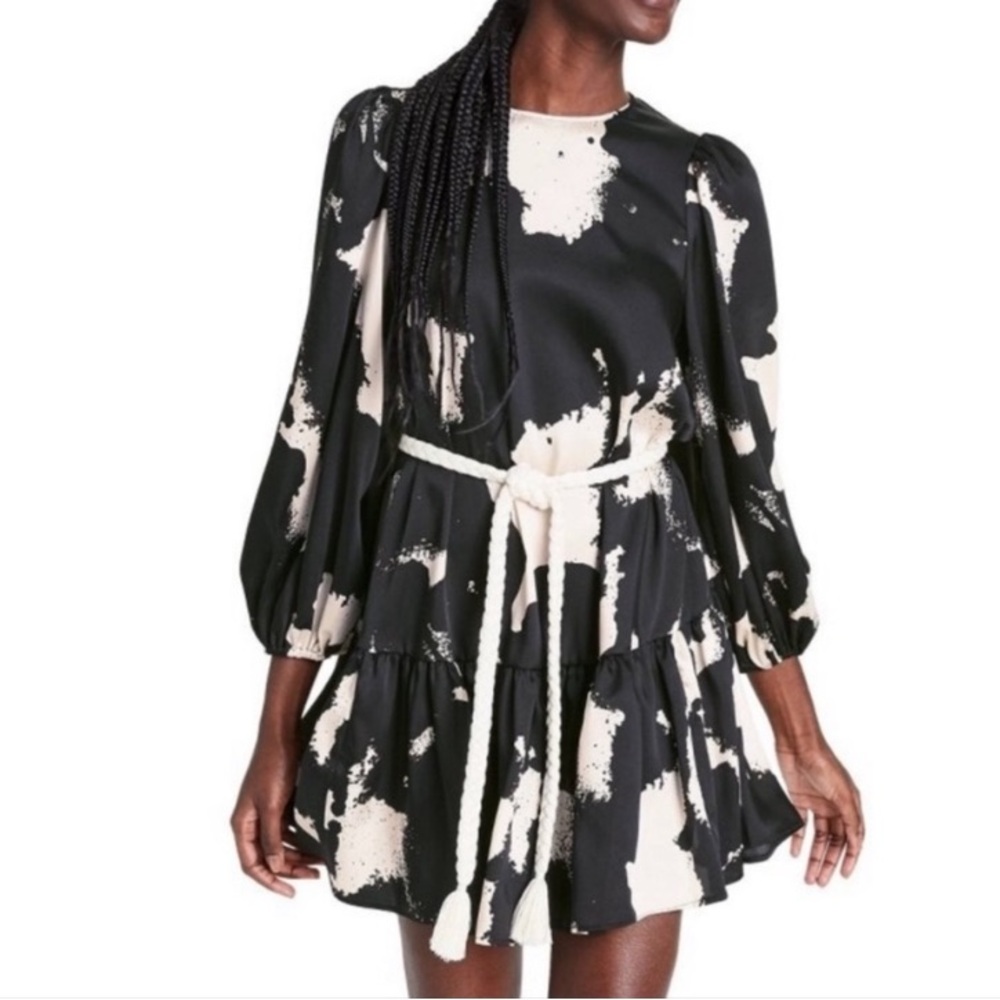 Alexis for Target Long-sleeve Rope Belt Tiered Dress